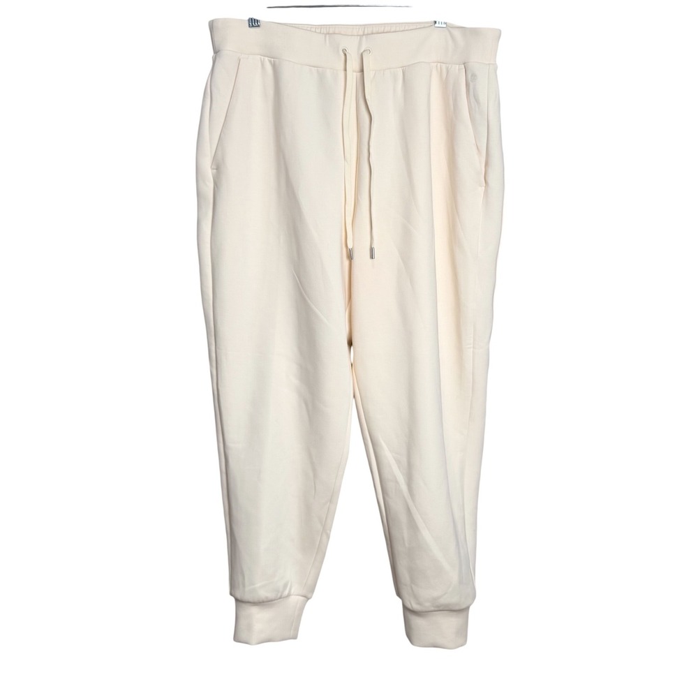 CALIA Womens L Light Cream Soft Scuba High Rise Jogger Sweatpant NWT
